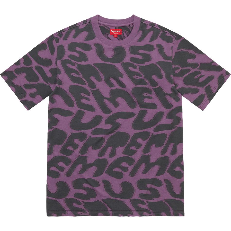 Purple Supreme Stacked Intarsia S/S Top Sweaters | Supreme 320CE